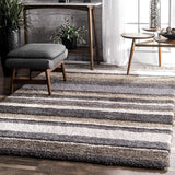 Denim Brown Ombre Collection Plush Shag Rug - Image 3