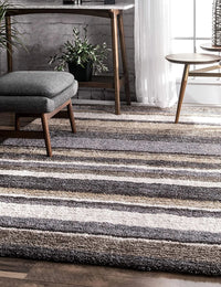 Denim Brown Ombre Collection Plush Shag Rug - Image 3