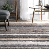 Denim Brown Ombre Collection Plush Shag Rug - Image 4