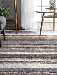 Denim Brown Ombre Collection Plush Shag Rug - Image 4