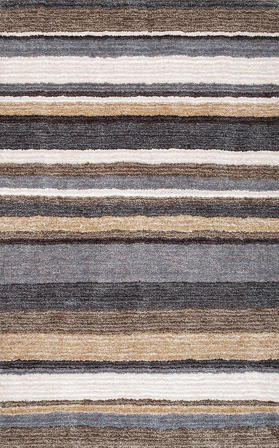 Denim Brown Ombre Collection Plush Shag Rug - Image 5