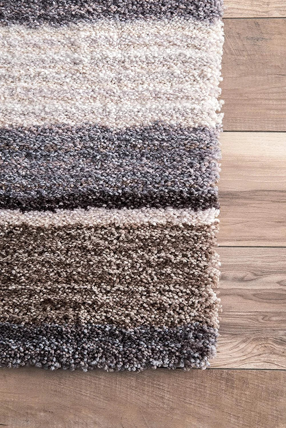 Denim Brown Ombre Collection Plush Shag Rug - Image 8