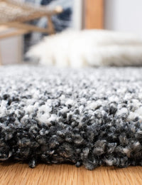Denim Dark Grey, Ivory Ombre Collection Plush Shag Rug - Image 3