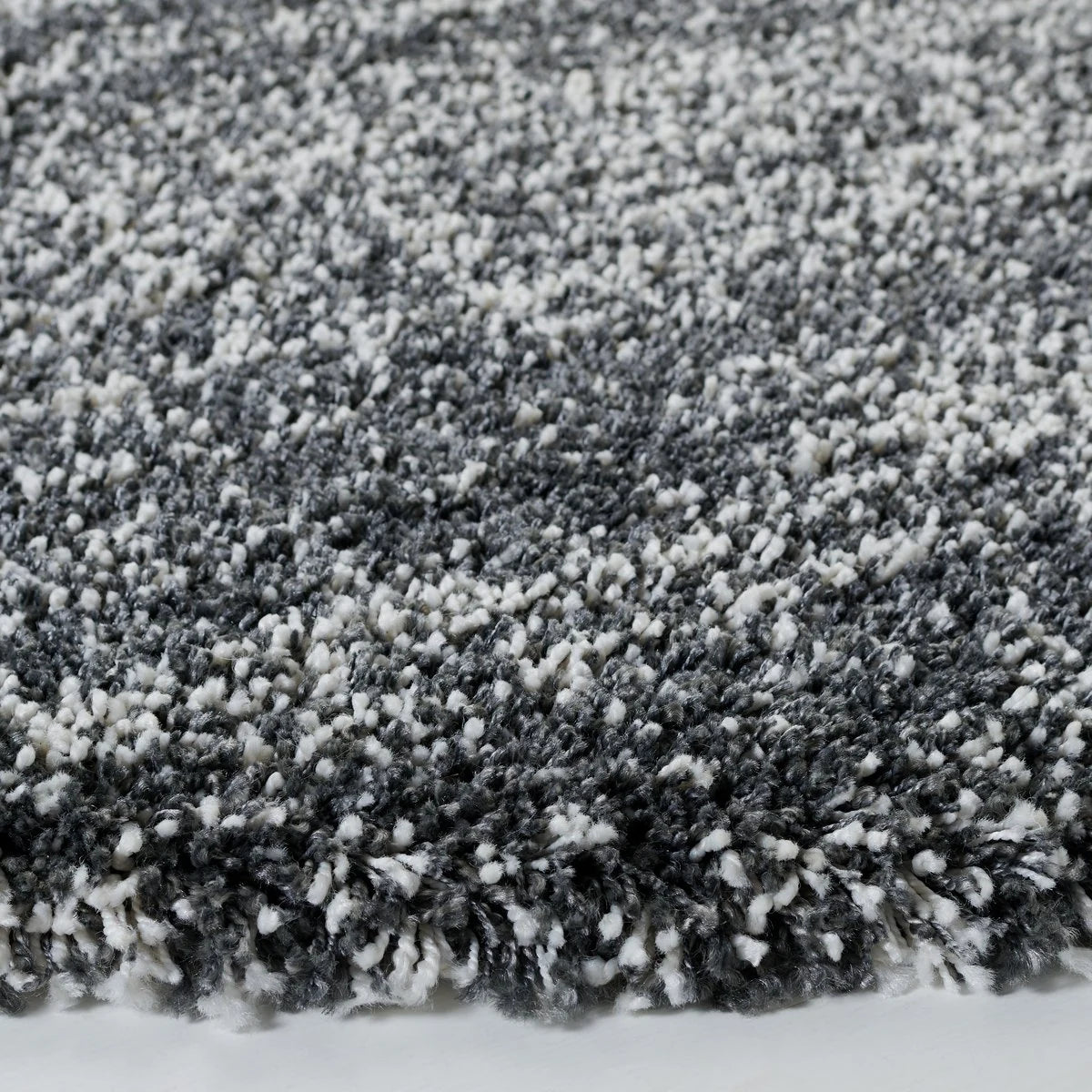 Denim Dark Grey, Ivory Ombre Collection Plush Shag Rug - Image 4