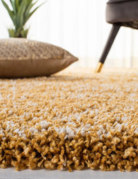 Denim Gold Ivory Ombre Collection Plush Shag Rug - Image 3