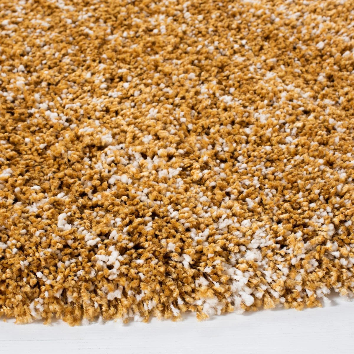 Denim Gold Ivory Ombre Collection Plush Shag Rug - Image 4