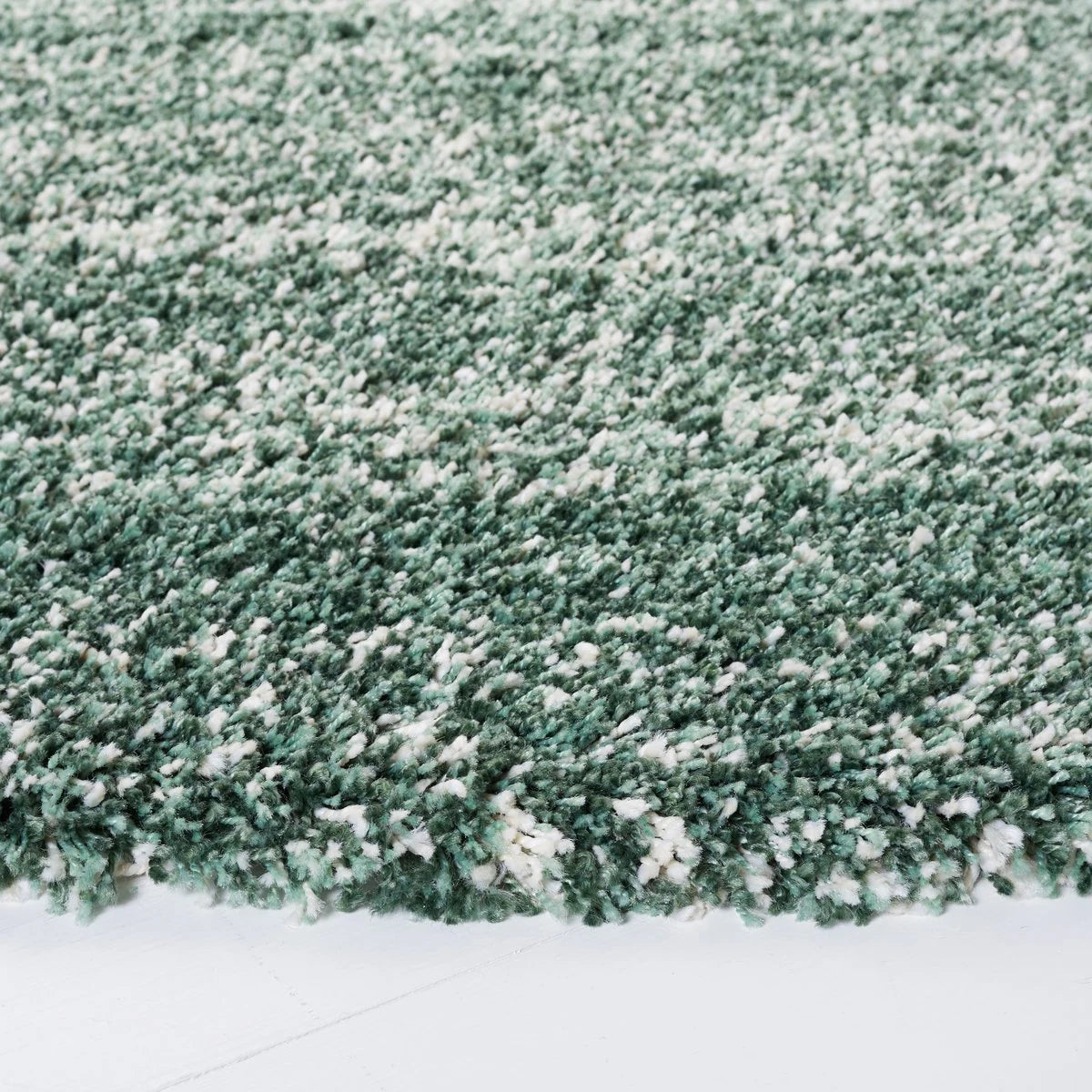 Denim Green, Ivory Ombre Collection Plush Shag Rug - Image 3