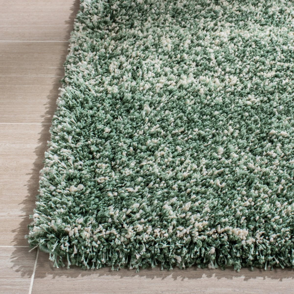 Denim Green, Ivory Ombre Collection Plush Shag Rug - Image 4