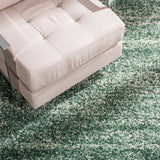 Denim Green, Ivory Ombre Collection Plush Shag Rug - Image 7
