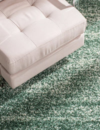Denim Green, Ivory Ombre Collection Plush Shag Rug - Image 7