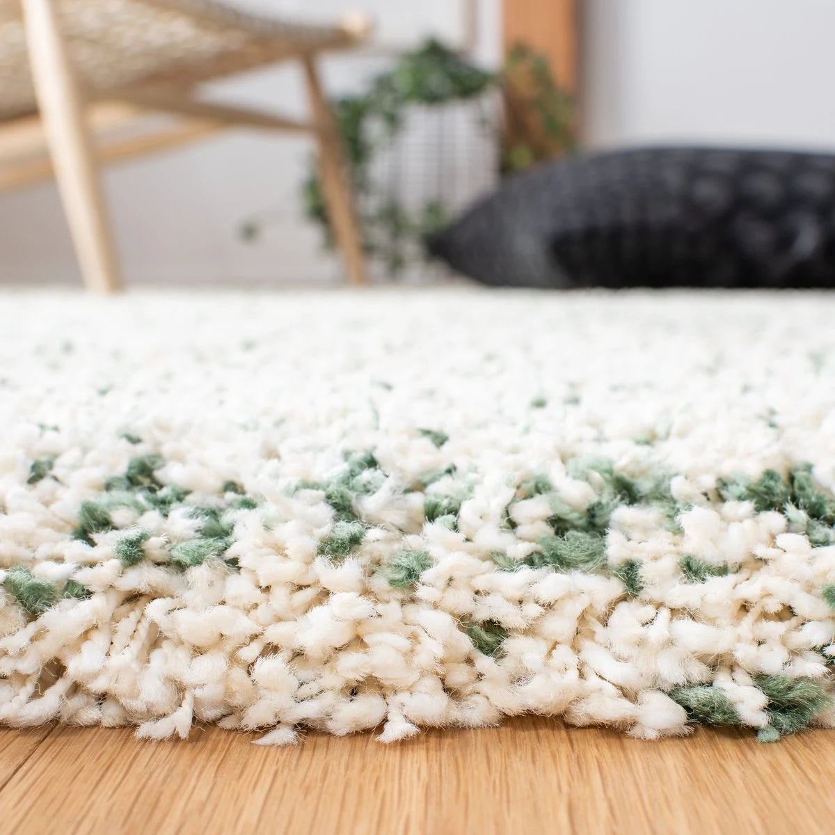 Denim Ivory, Green Ombre Collection Plush Shag Rug - Image 2