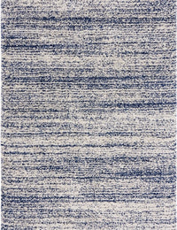 Denim Ivory, Navy Ombre Collection Plush Shag Rug - Image 1