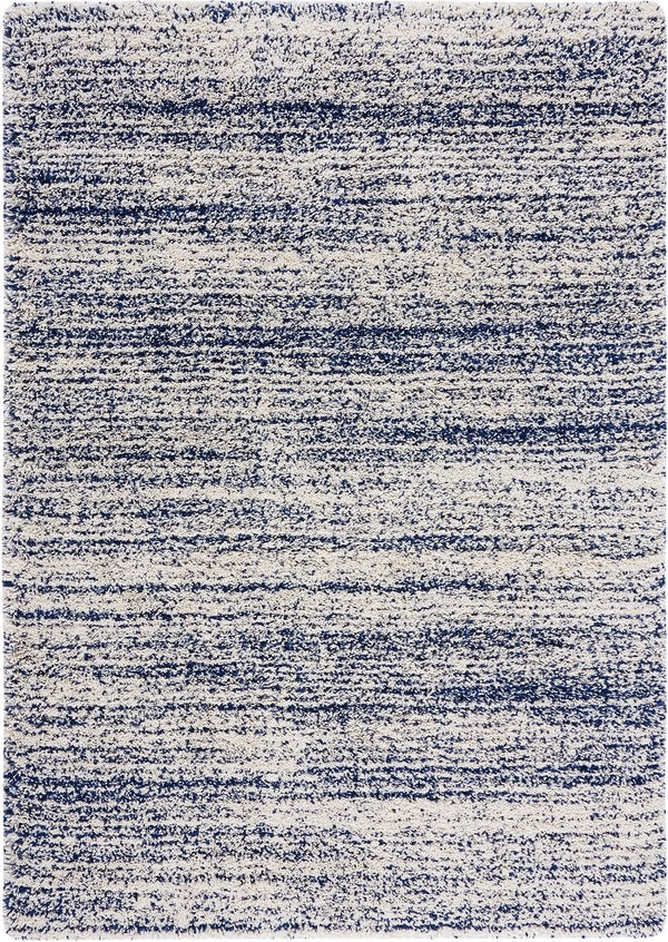 Denim Ivory, Navy Ombre Collection Plush Shag Rug - Image 1