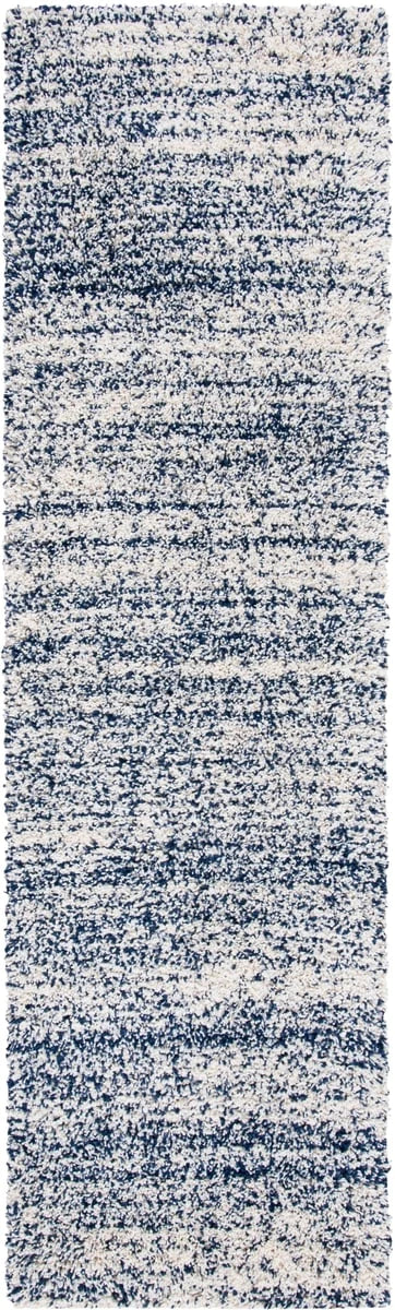 Denim Ivory, Navy Ombre Collection Plush Shag Rug - Image 2