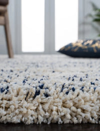 Denim Ivory, Navy Ombre Collection Plush Shag Rug - Image 3