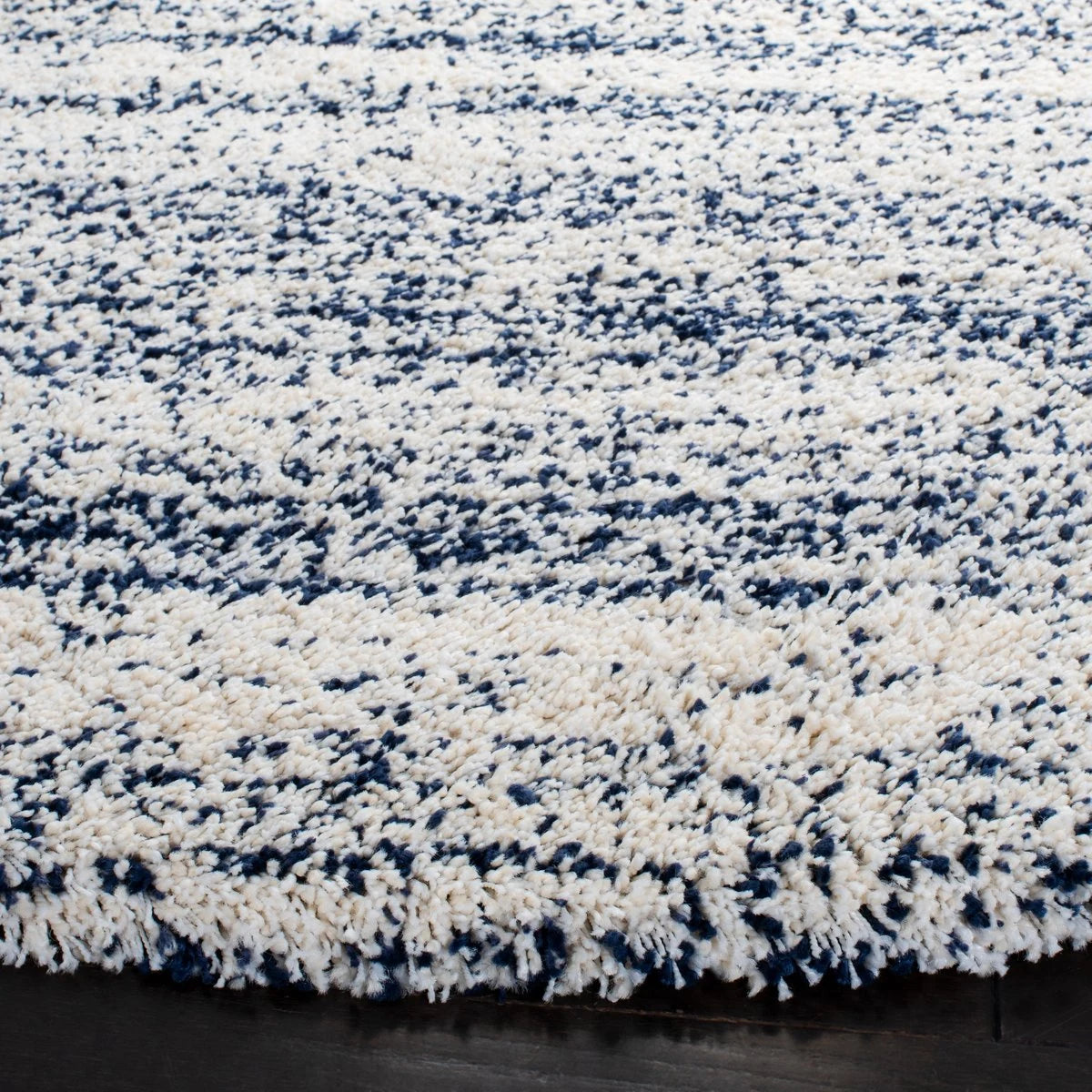 Denim Ivory, Navy Ombre Collection Plush Shag Rug - Image 4