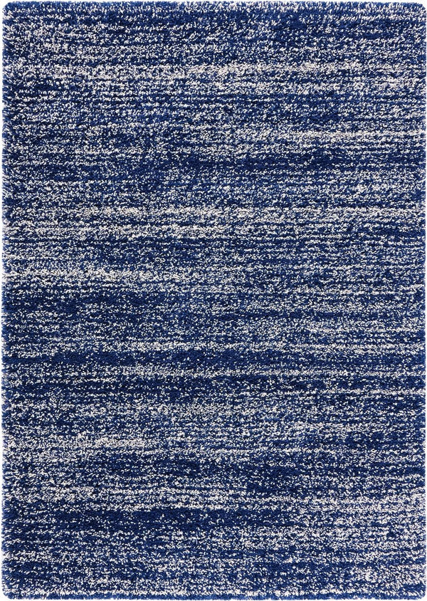 Denim Navy Ivory Ombre Collection Plush Shag Rug - Image 1