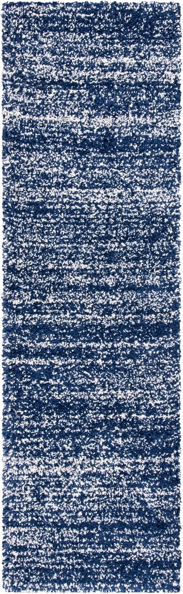 Denim Navy Ivory Ombre Collection Plush Shag Rug - Image 2