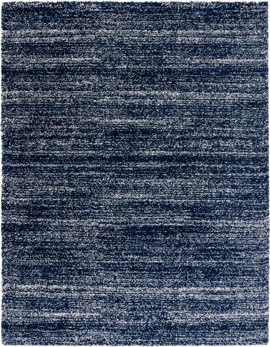 Denim Navy Ivory Ombre Collection Plush Shag Rug - Image 3
