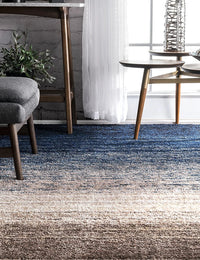 Denim Navy Ombre Collection Plush Shag Rug - Image 1