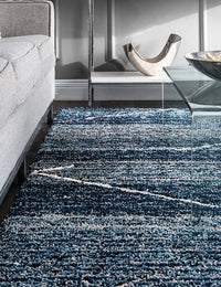 Denim Ombre Collection Plush Shag Rug - Image 4