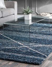 Denim Ombre Collection Plush Shag Rug - Image 6