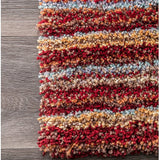 Denim Red Ombre Collection Plush Shag Rug - Image 2