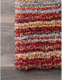Denim Red Ombre Collection Plush Shag Rug - Image 2