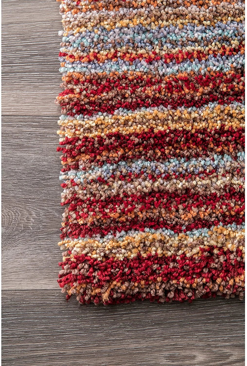Denim Red Ombre Collection Plush Shag Rug - Image 3