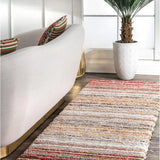 Denim Red Ombre Collection Plush Shag Rug - Image 4