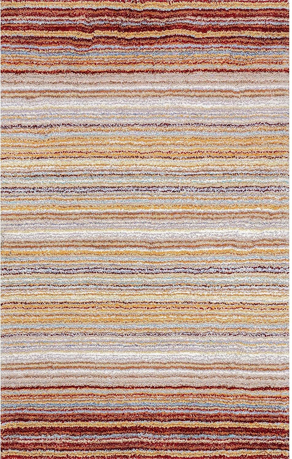 Denim Red Ombre Collection Plush Shag Rug (Alternate Angle) - Image 2