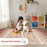 Denim Red Ombre Collection Plush Shag Rug (Alternate Angle) - Image 3