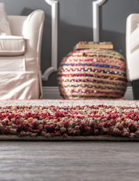 Denim Red Ombre Collection Plush Shag Rug (Alternate Angle) - Image 4
