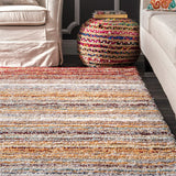 Denim Red Ombre Collection Plush Shag Rug (Alternate Angle) - Image 6