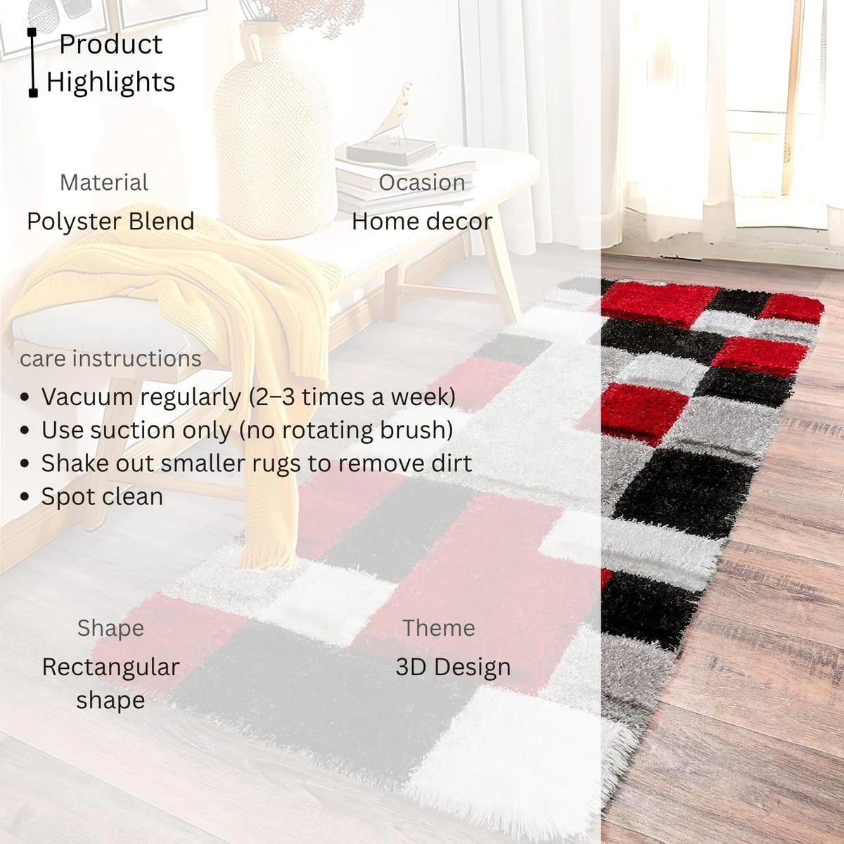 Diamond Plush Shag Rug - Image 1