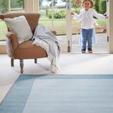 Duck Egg Geometric Hand-Tufted Wool Rug - Image 1