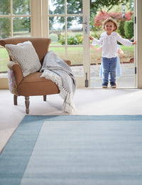 Duck Egg Geometric Hand-Tufted Wool Rug - Image 1