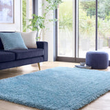 Duck Egg Solid Plush Shag Rug - Image 1