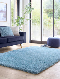 Duck Egg Solid Plush Shag Rug - Image 1
