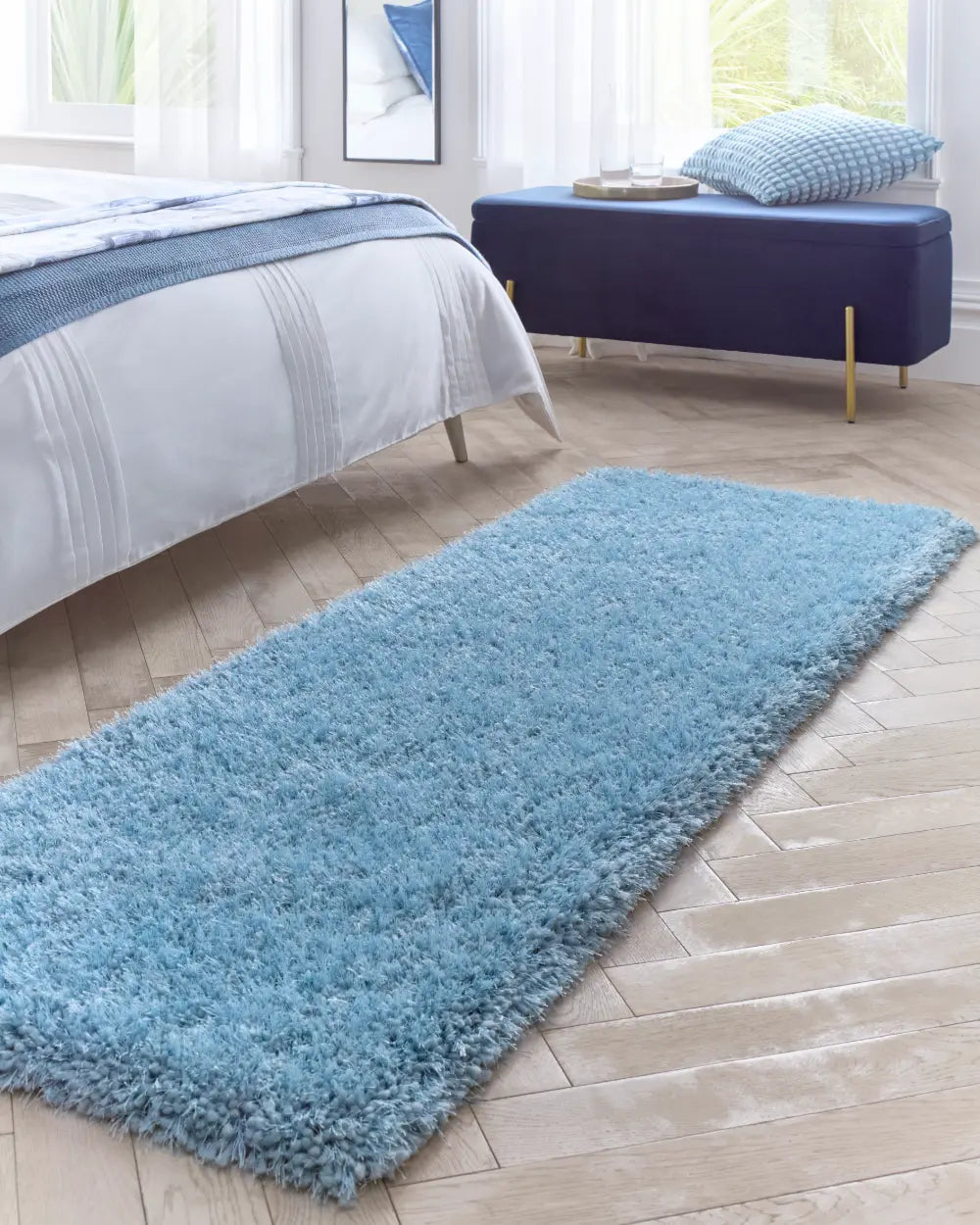 Duck Egg Solid Plush Shag Rug - Image 2