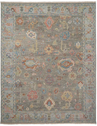 Elan SilverGreyGreen Hand-Knotted Wool Rug - Image 2