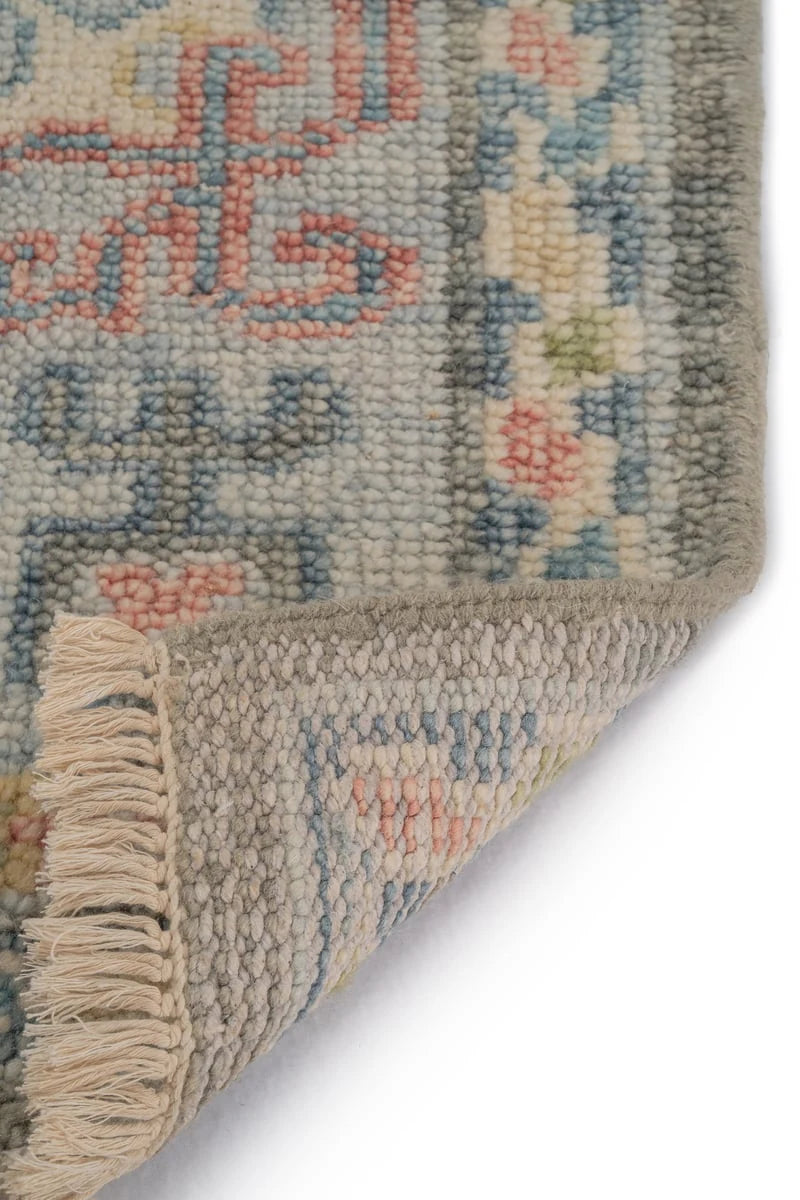 Elan SilverGreyGreen Hand-Knotted Wool Rug - Image 5