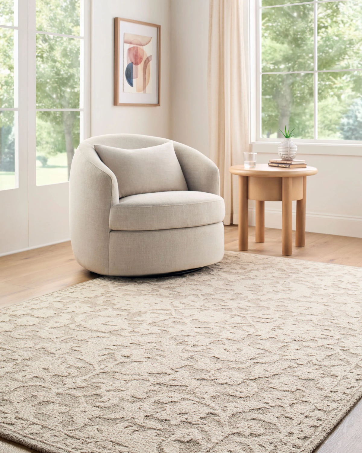 Eligia Floral Hand-Tufted Wool Rug - Image 2