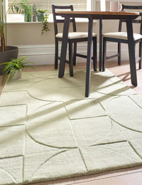 Eucalyptus Geometric Hand-Tufted Wool Rug - Image 1