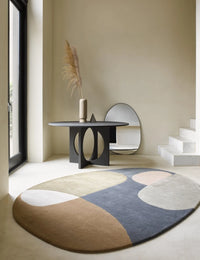 Fall Oval Hand-Tufted Wool Rug Oval Rug - Image 1