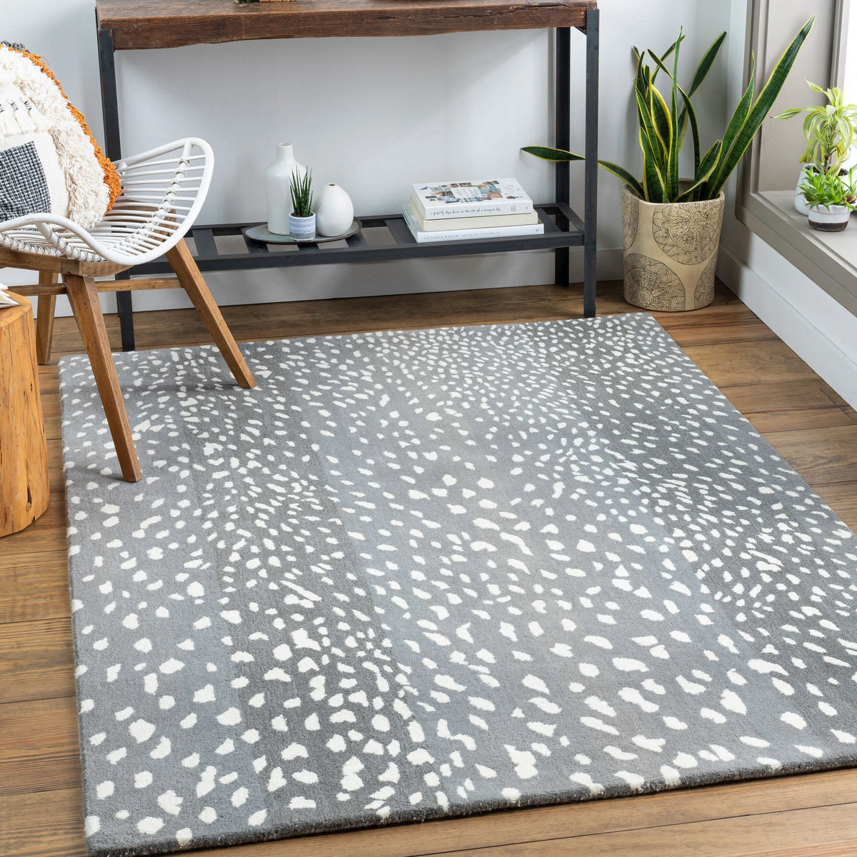 Fawn Modern Hand-Tufted Wool Rug - Image 2