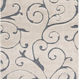 Florida Beige, Blue Floral Plush Shag Rug - Image 1