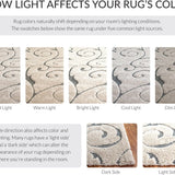 Florida Beige, Blue Floral Plush Shag Rug - Image 2