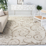 Florida Cream, Beige Floral Plush Shag Rug - Image 1