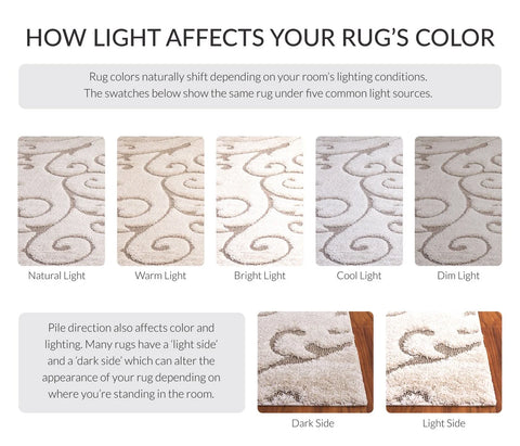 Florida Cream, Beige Plush Shag Rug Round Rug - Image 1